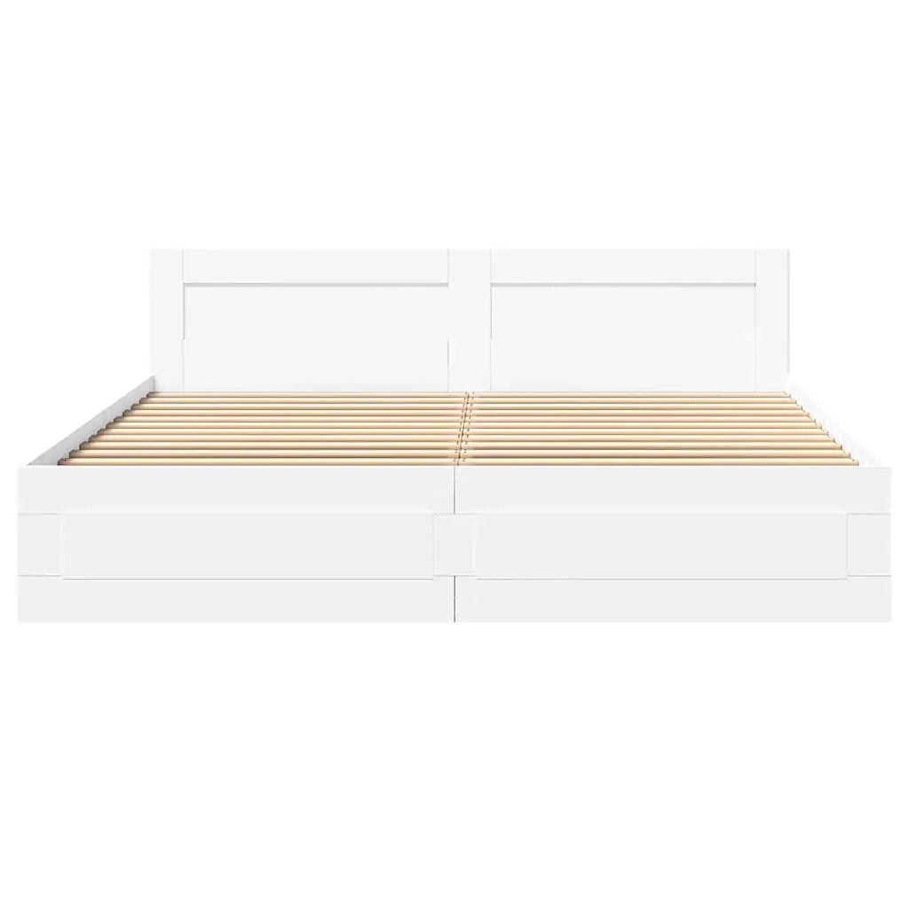 Struttura del letto 2 pcs Bianco 193 x 203 cm Legno multistrato 3402859