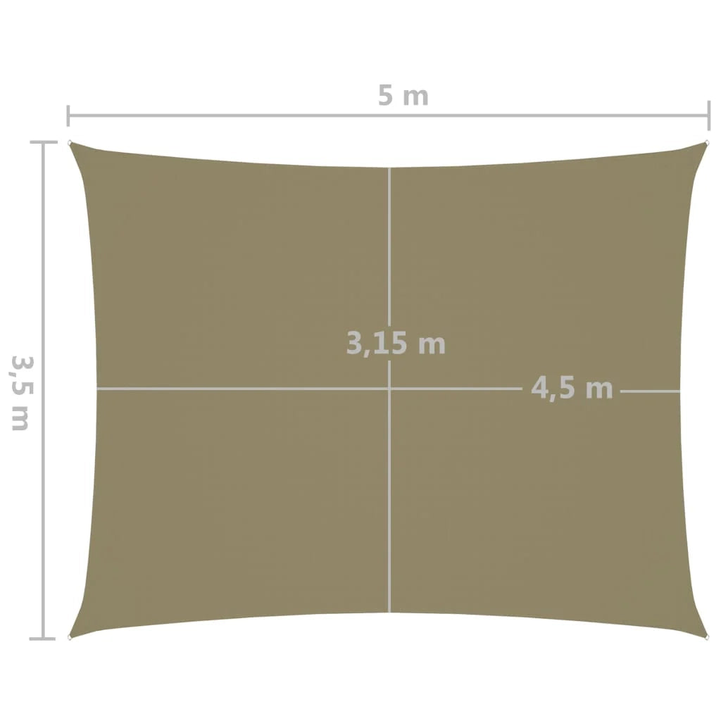 Vela ombreggiante/ombrellone rettangolare in tessuto Oxford 3,5 x 5 m beige 02_0009652