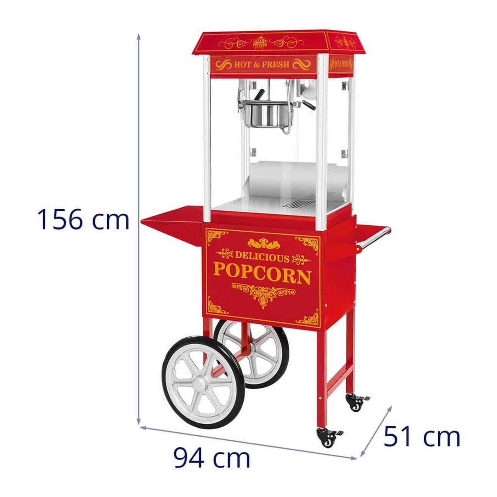 Set macchina per popcorn con carrello rosso in stile retrò 14_0004909