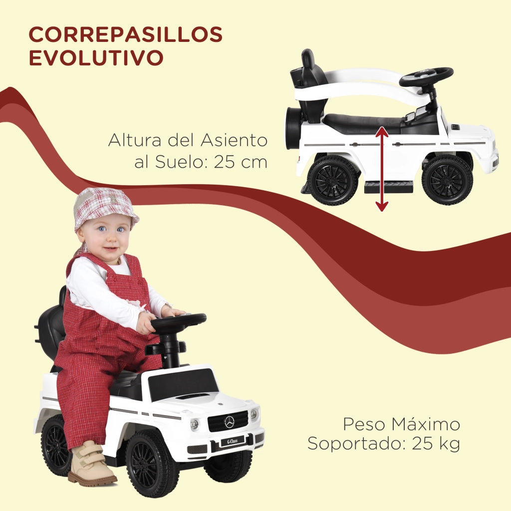 Correpasillos per Bambini Mercedes G350 ¨C Zephmum ¨C Bianco 85.5x40.5x95 cm