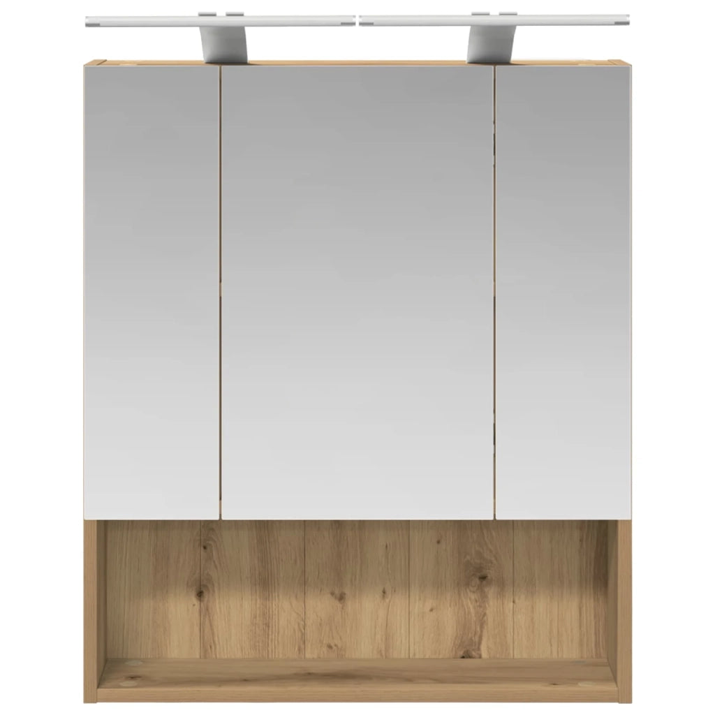 Mobiletto per specchio da bagno con porta Rovere Artigianale