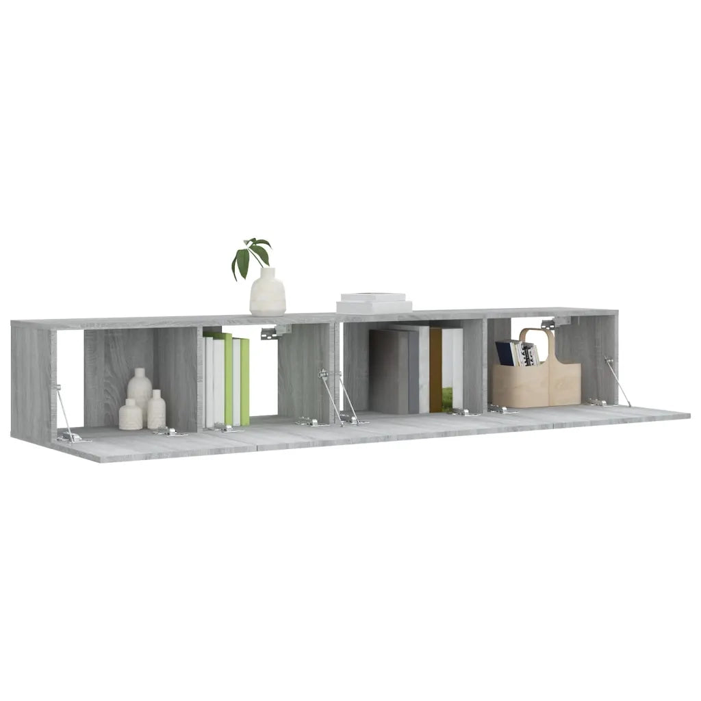 Set Mobili Porta TV 2 pz Grigio Sonoma in Legno Multistrato cod mxl 6050