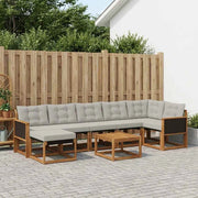 Set di divani da esterno 8 pz Naturale e Grigio Chiaro 3382103