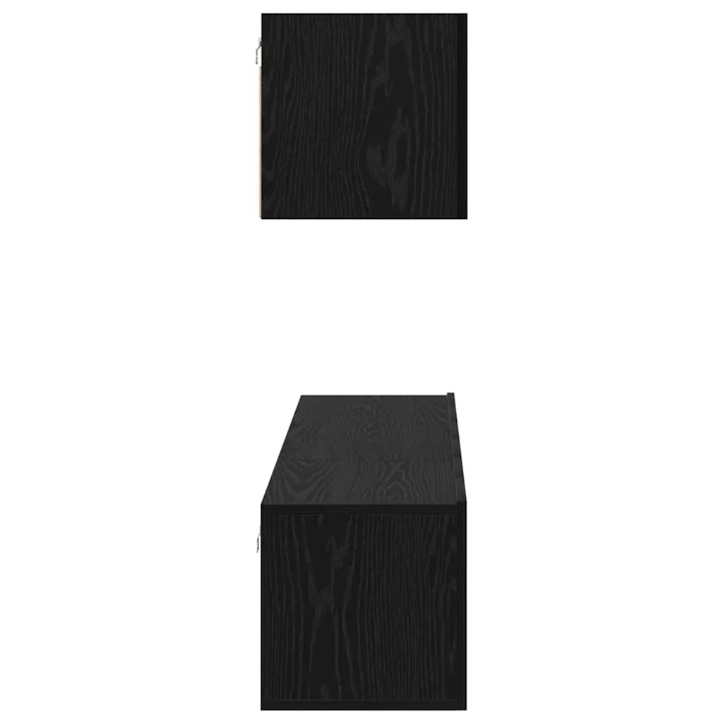 Set mobile TV 4 pcs Rovere Nero Legno multistrato 3393148