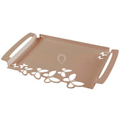 vassoio grande con farfalle butterfly Beige in Ferro 46x30cm