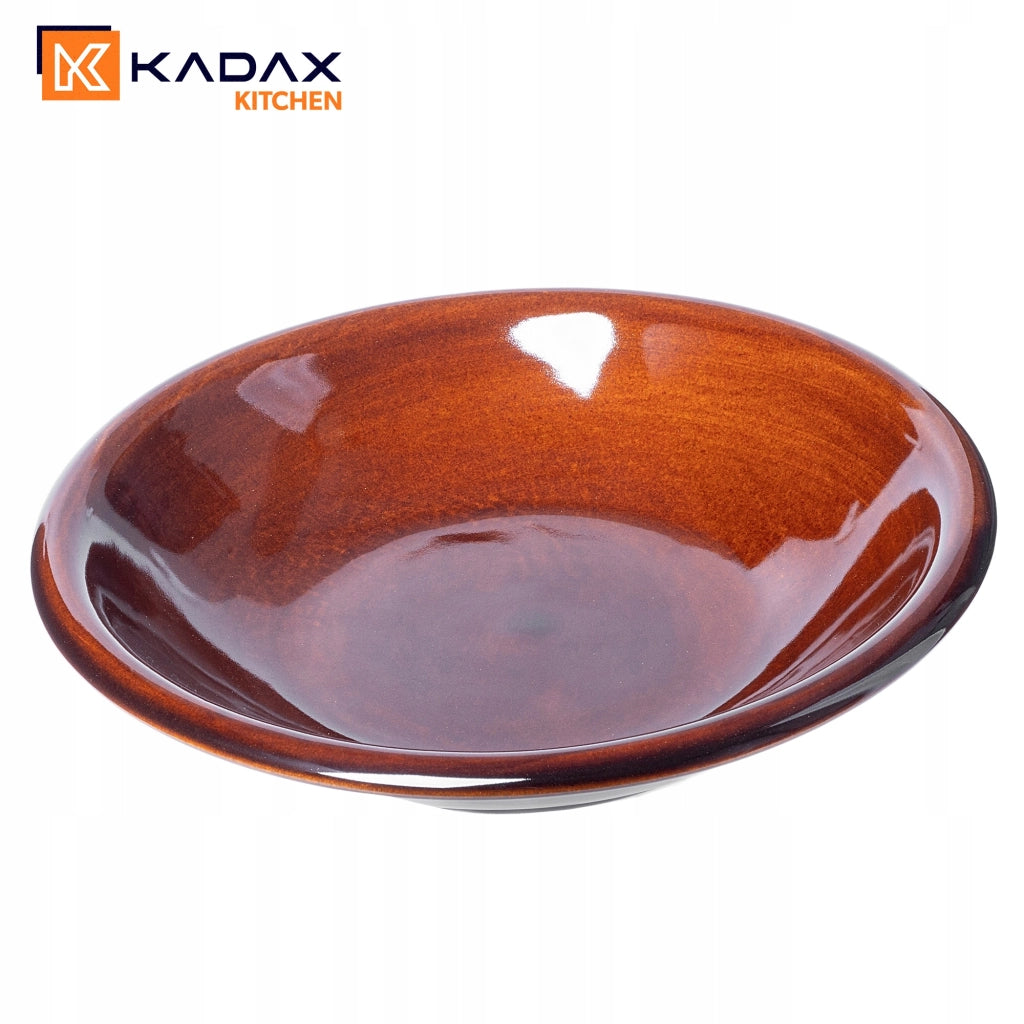 Piatto fondo KADAX da 23 cm per zuppa, in ceramica, gres, marrone