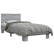Letto singolo | Letto per adulti | Struttura letto con testata Sonoma grigio 80 x 200 cm