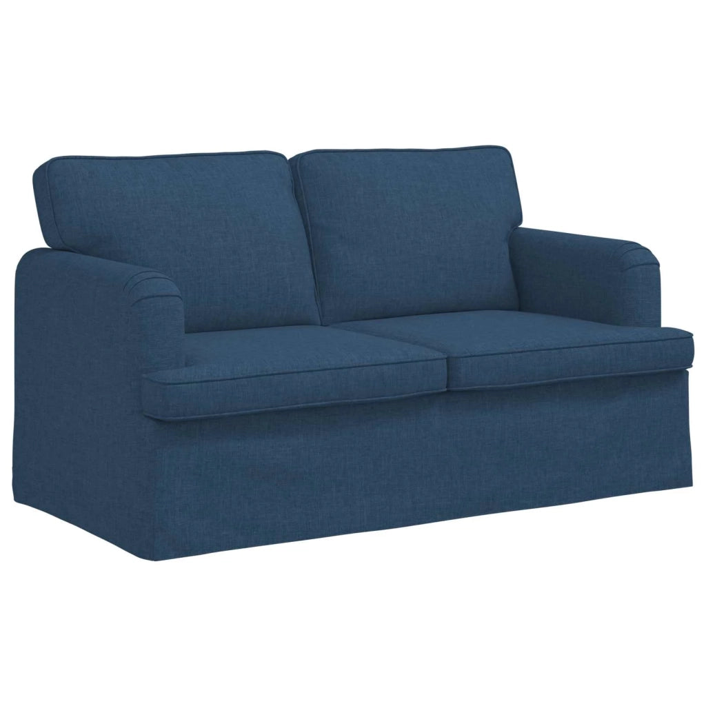 Divano 2 pcs Blu 144 x 80 x 85 cm Tessuto
