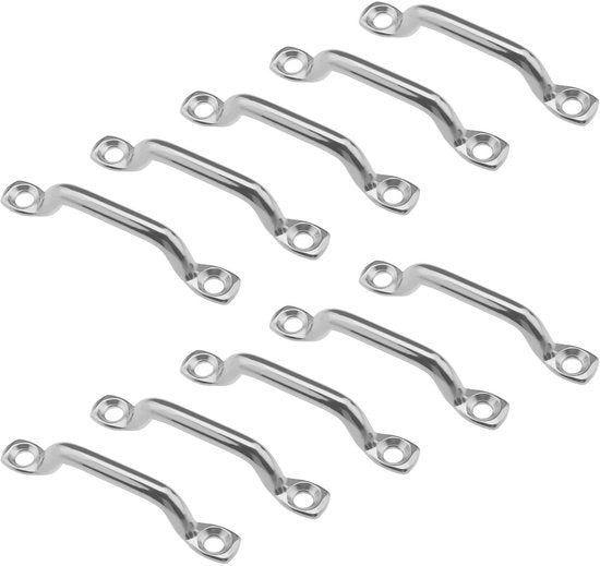 Kit di fissaggio per pavimento 10 pezzi - Acciaio inossidabile - Sostenibile - Materiale di fissaggio - Foro di installazione 5 mm - Lunghezza totale 70 mm - Occhielli