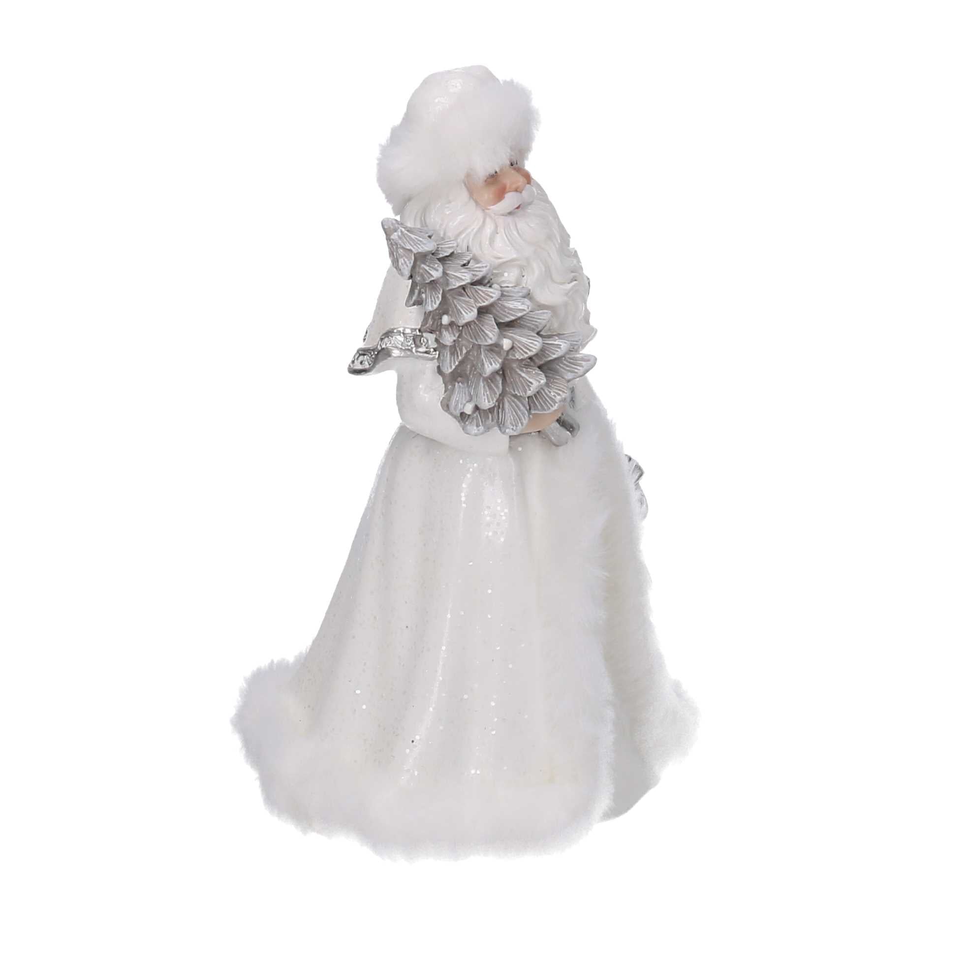 Babbo natale in resina bianco cm 14x12xh23