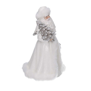 Babbo natale in resina bianco cm 14x12xh23