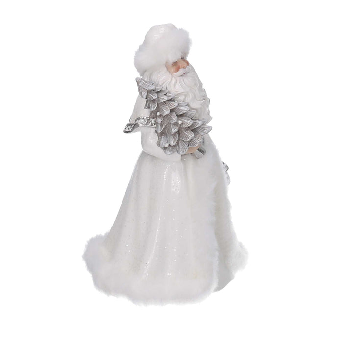 Babbo natale in resina bianco cm 14x12xh23