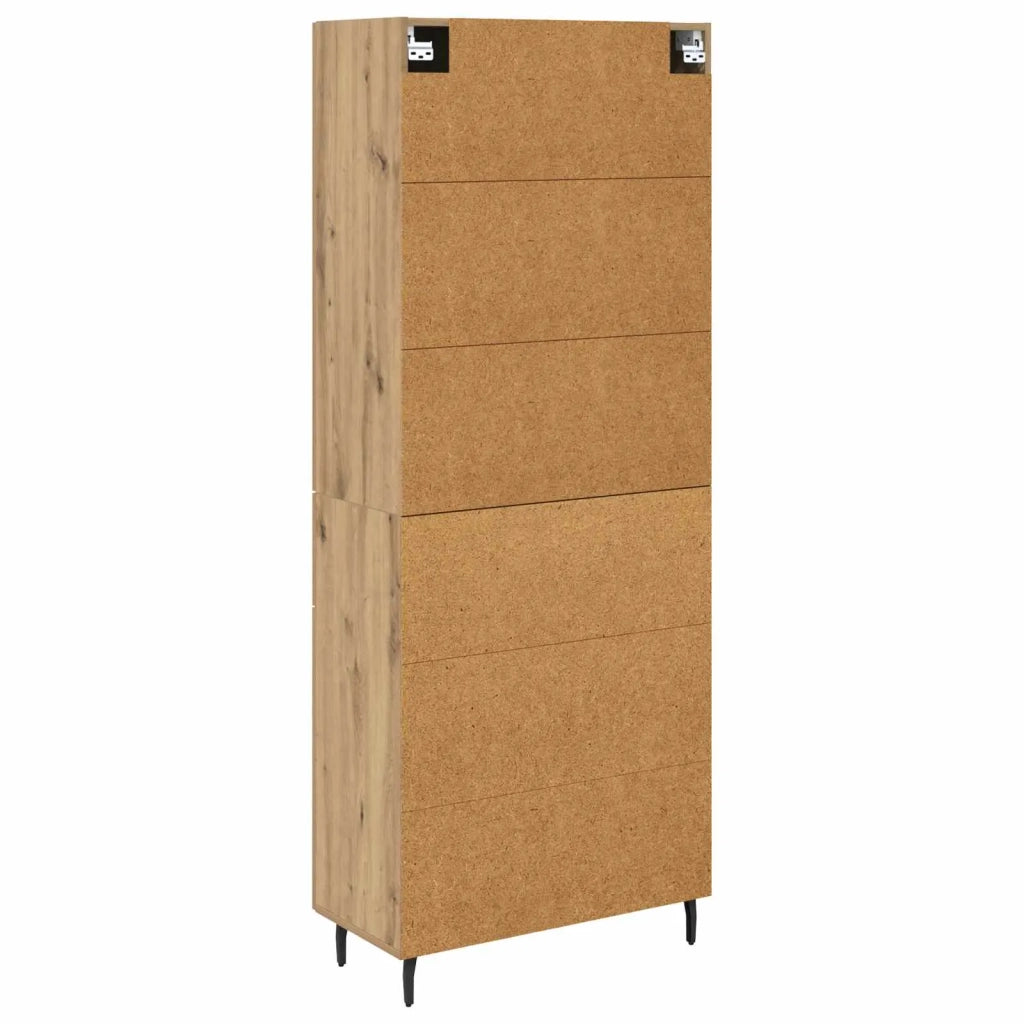 Credenza 2 pcs Rovere artigianale Legno Stratificato e Vetro 3415977