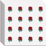 128 pezzi di adesivi rotondi in forma di rosa - vinili autoadesivi - per uso esterno e acqua - adesivi rotondi in bulk per bottiglie, laptop, bagagli, bicchieri, computer, smartphone, skateboard - 25x.