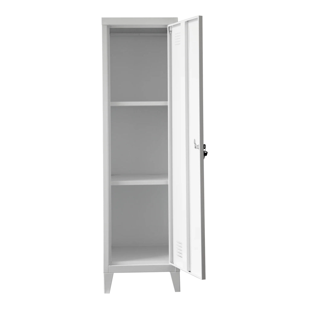 Armadietto in metallo con serratura 137 x 38 x 38 cm bianco 03_0006360