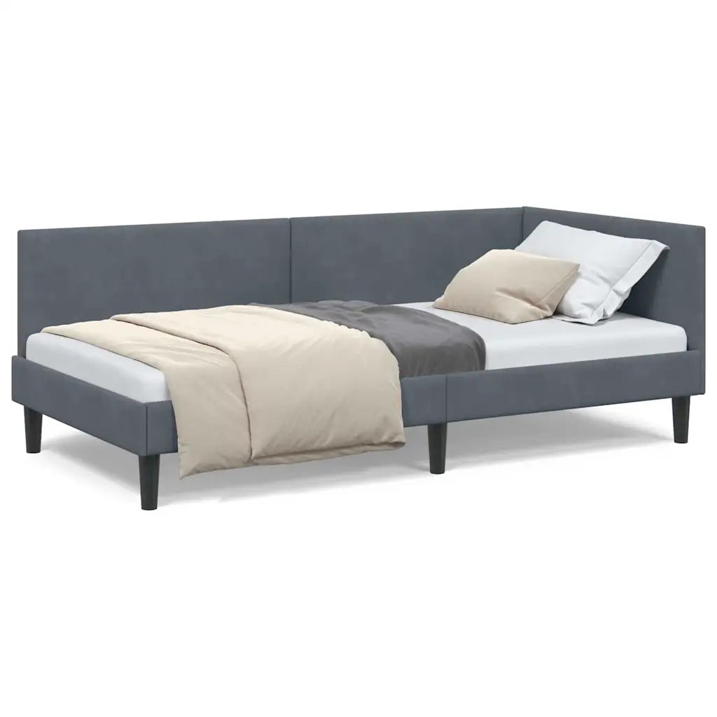 vidaXL Cornice del letto ad angolo Altro Grigio scuro 80 x 200 cm