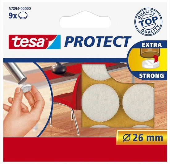 Protezione superficiale, Protezione contro graffi Autoadesivo Velt Rond 18 Mm Dia, Bianco (16 Pads) (Versione precedente) 26 mm di diametro/9 Pads Colore: bianco