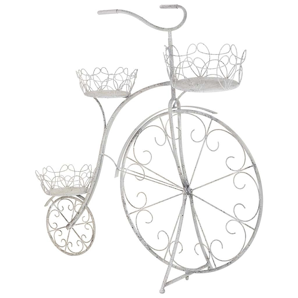 Portavasi in metallo per 3 vasi grigio 102,24x38,1x102,87h cm