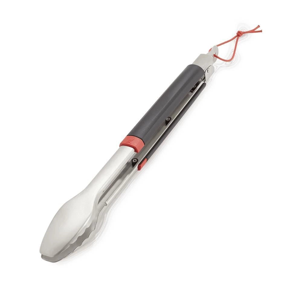 Weber 6317 Pinza per Barbecue in Acciaio Inox 40 cm con Meccanismo di Bloccaggio e Anello Appenditura Lavabile in Lavastoviglie colore Nero