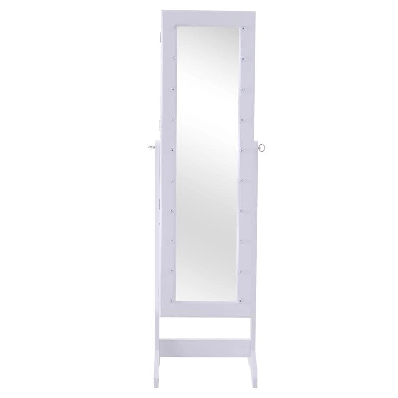 ARMADIO PORTAGIOIE A SPECCHIO CON 20 LUCI LED BIANCO 40 X 37 X 146 CM