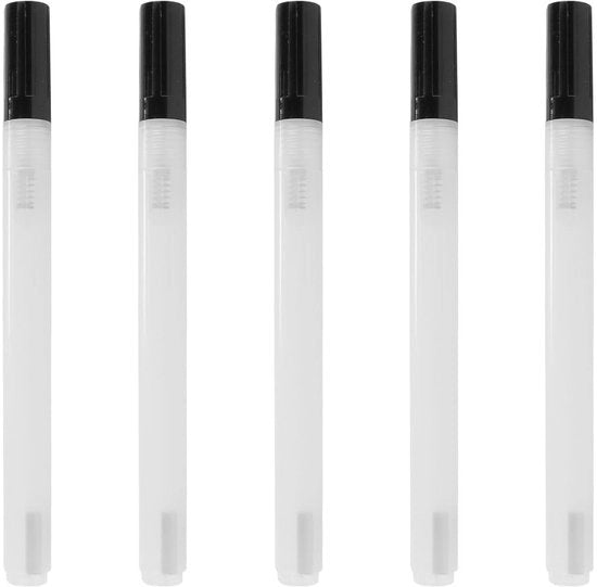 Penna a Sfere - Vuota - Adatta per Inchiostro - Con Baccelli di Vetro - Design Transparente - Materiale PP Ecologico - Pennarelli a Inchiostro