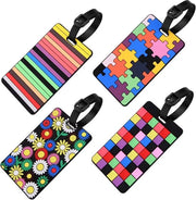 Etichette per bagagli - Set 4-delic - Etichette per valigie in silicone - Accessori da viaggio - 10,5 x 6,5 cm