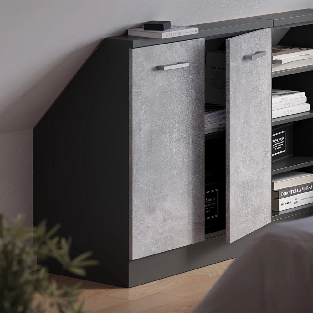 Mobile sottotetto Rion Calcestruzzo/Antracite con 2 porte Vicco