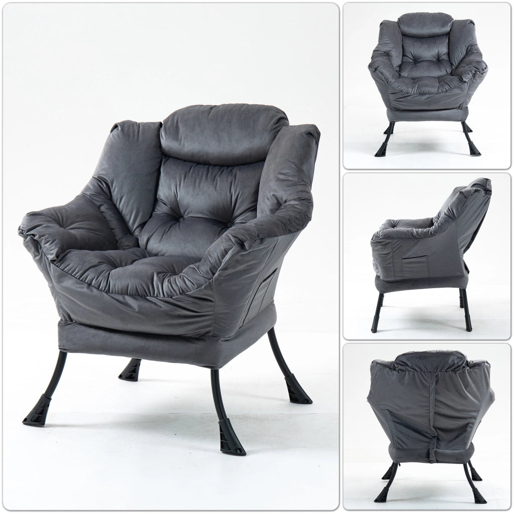 POLTRONA Relax con Struttura in Metallo, Grigio Scuro