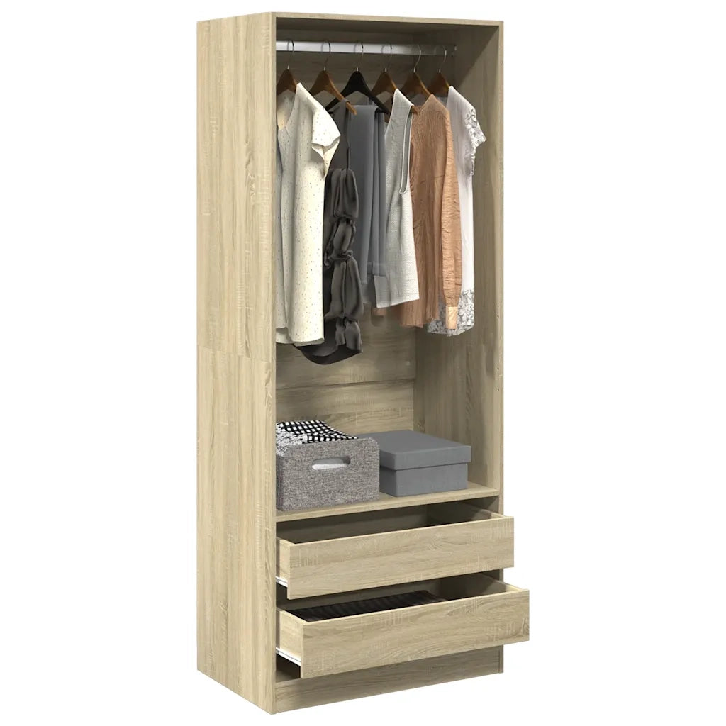 Armadio Rovere Sonoma 80x50x200 cm in Legno Multistrato