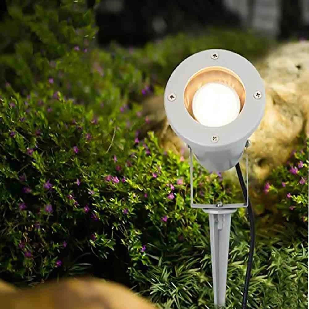 Trade Shop - Faretto Con Picchetto Per Esterno Giardino Con Staffa Parete Proiettore Es12-b -