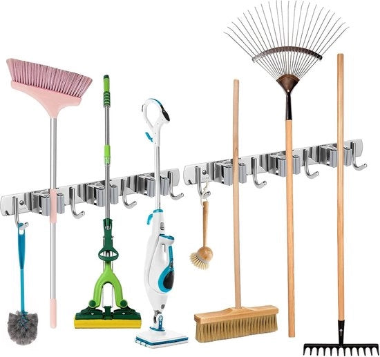 Sistema di appoggio per attrezzi - Sistema di appoggio per attrezzi da giardino - Sistema di appoggio per attrezzi da giardino - Attrezzo per giardiniere - Sistema di appoggio per attrezzi - RVS - Giardino