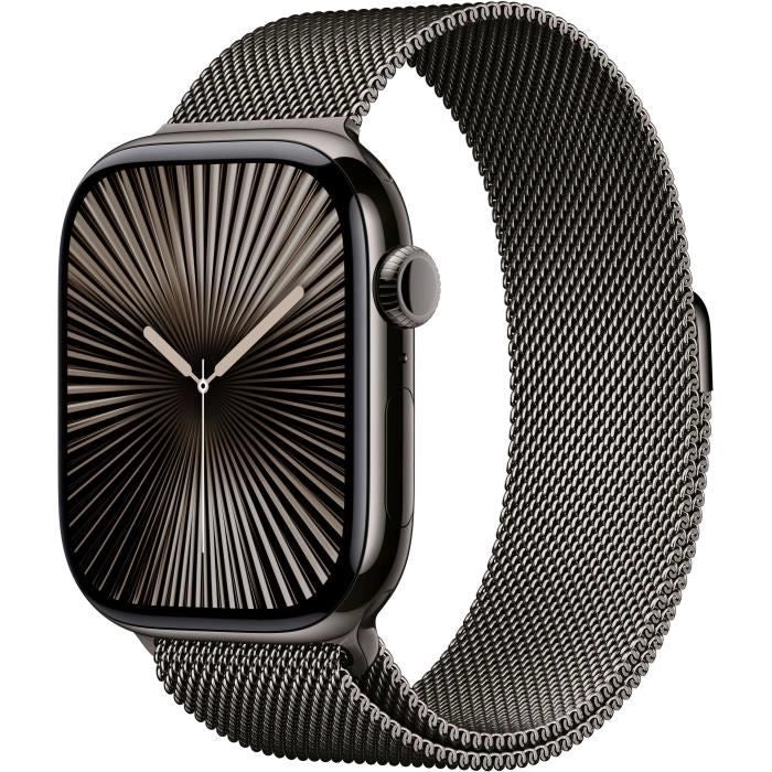Apple Watch Series 10 GPS + Cellular - 46 mm - Cassa in titanio ardesia - Cinturino con loop milanese ardesia - S/M