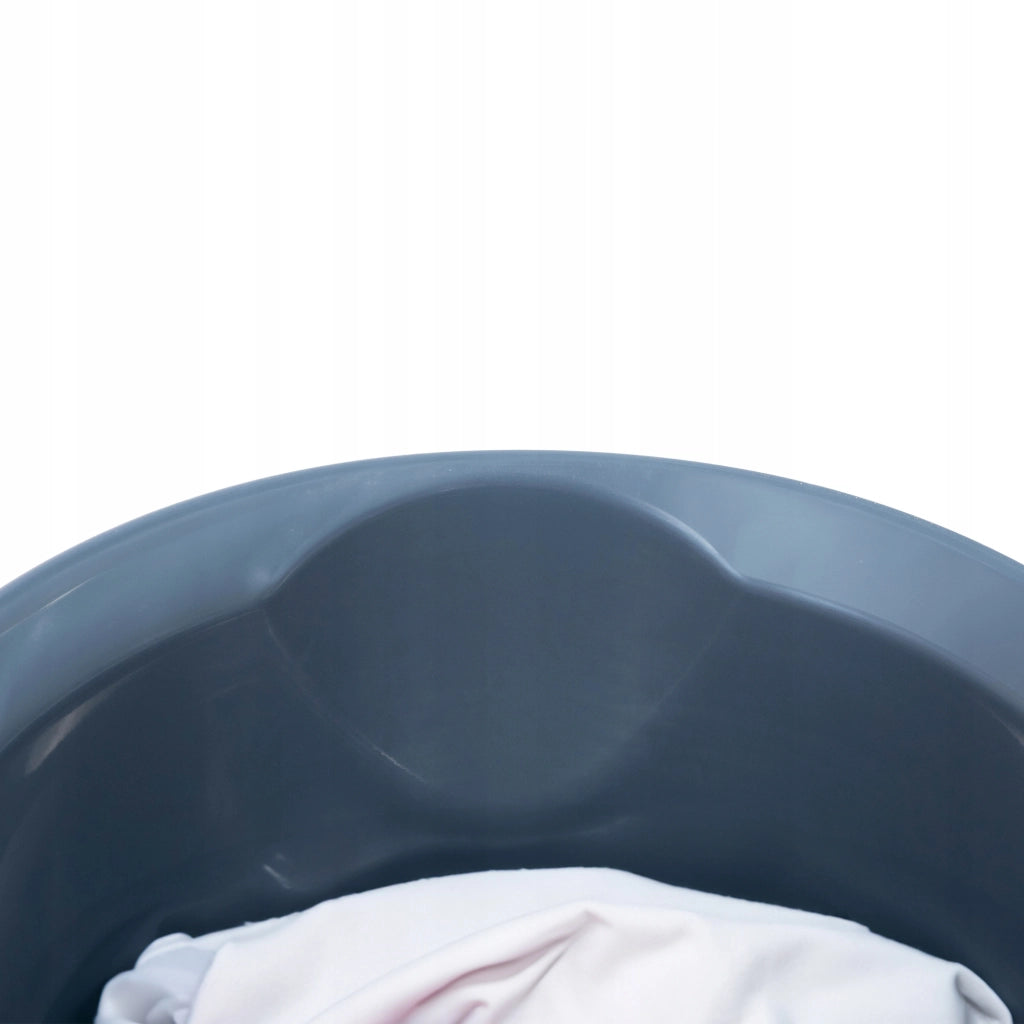 Bacinella per bucato KADAX da 9 litri, in plastica, rotonda, grigia