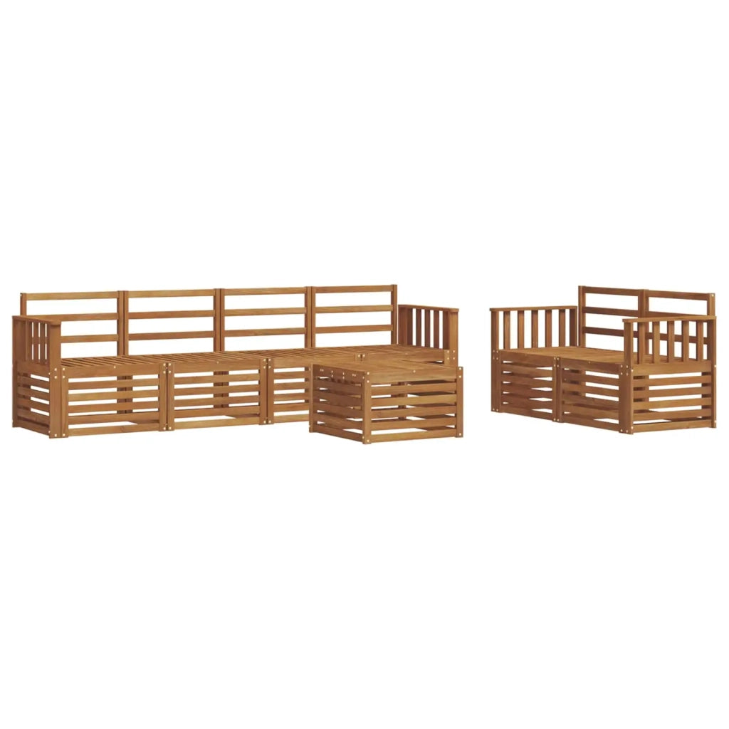 Set divani 7 pcs Naturale Legno di Acacia Massello 3374399