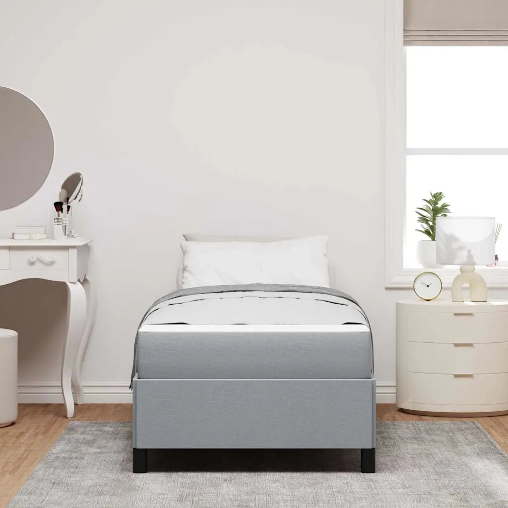 Letto a molle Grigio chiaro 90 x 200 cm Tessuto