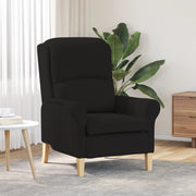 Poltrona Nera Nera Rivestimento in tessuto con gambe in legno