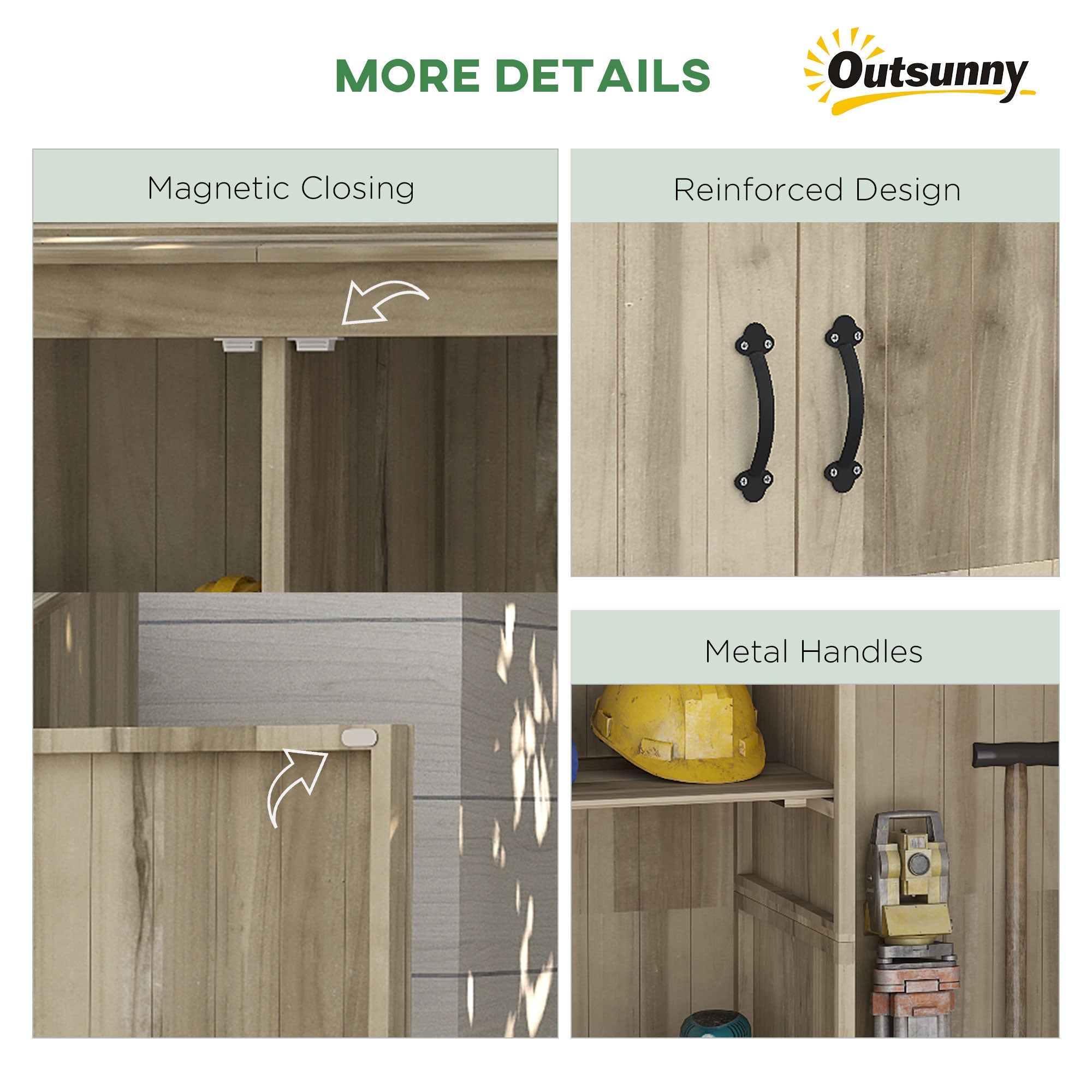 Casetta Box da Giardino 120x57x183 cm in Legno Naturale