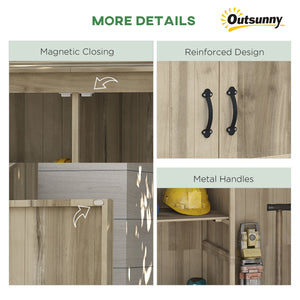 Casetta Box da Giardino 120x57x183 cm in Legno Naturale