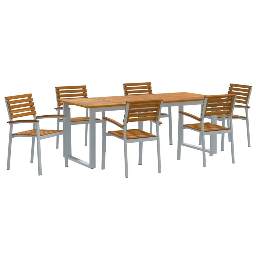 Set da Pranzo per Giardino 7 pcs Grigio 3284349