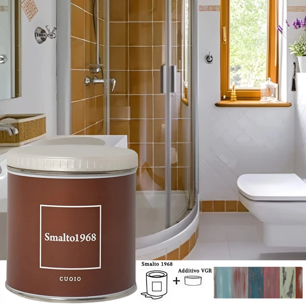Smalto1968 base acqua vgr piastrelle ceramiche supporti difficili l 0.5 *** colore- cuoio, confezione 1
