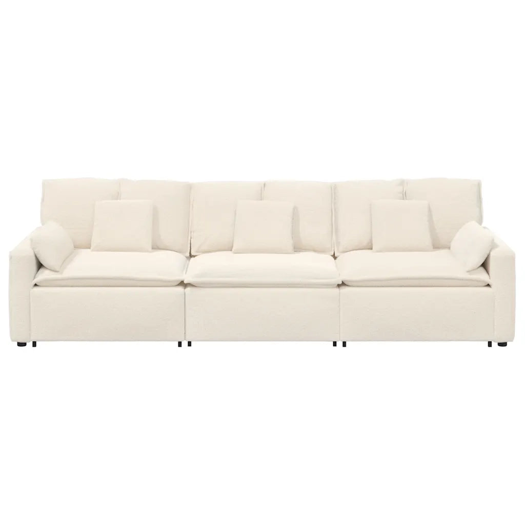Divano Modulare con Cuscini Crema 3321115