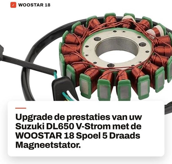 Componente di accoppiamento magnetico 18 spire 5 fili - Sostituzione per Suzuki DL650 V-Strom 2015-2022 - Componente di accoppiamento - Parti automobilistiche - Alta qualità - Possibilità di personalizzazione - Stator motore