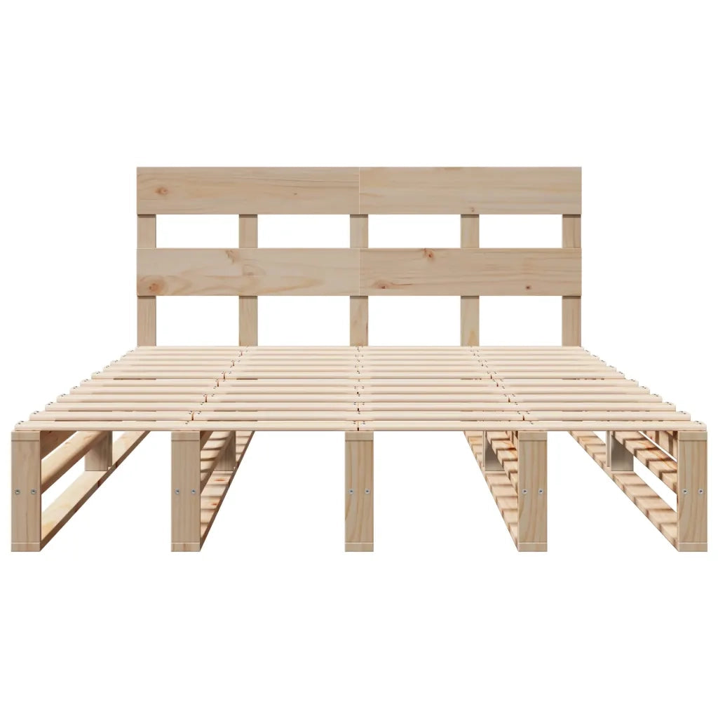 Letto senza Materasso 140x190 cm in Legno Massello di Pino