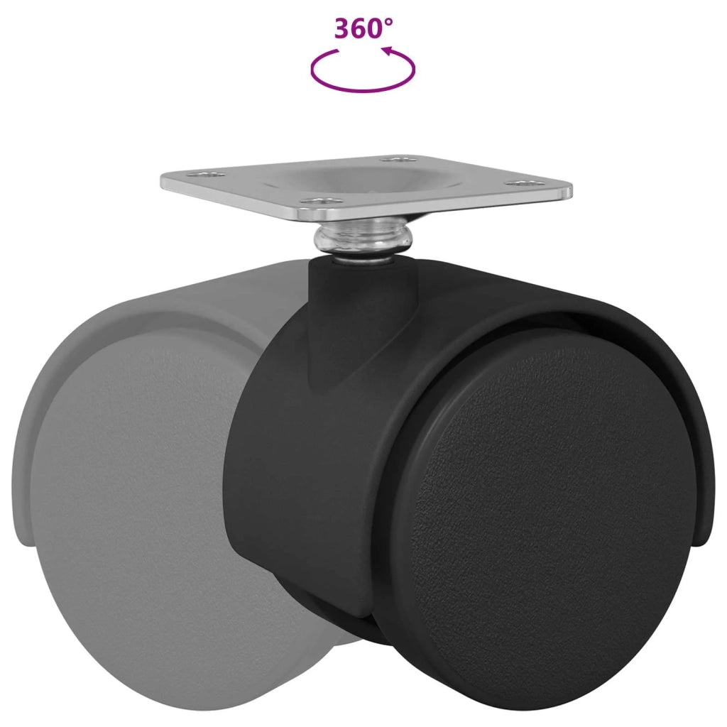 Rullo girevole 2 pz Nero 39,5 x 39,5 x 37,8 mm Ferro e PP CFW2816244