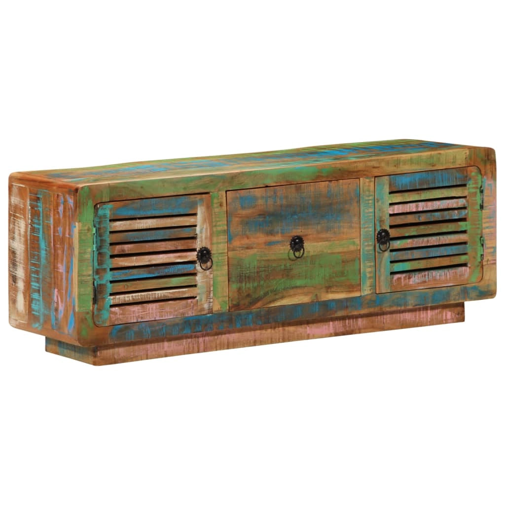 Mobile TV multimediale scaffale TV mobile TV sala da pranzo soggiorno camera da letto 110 x 30 x 40 cm legno massello di recupero marrone 02_0025733