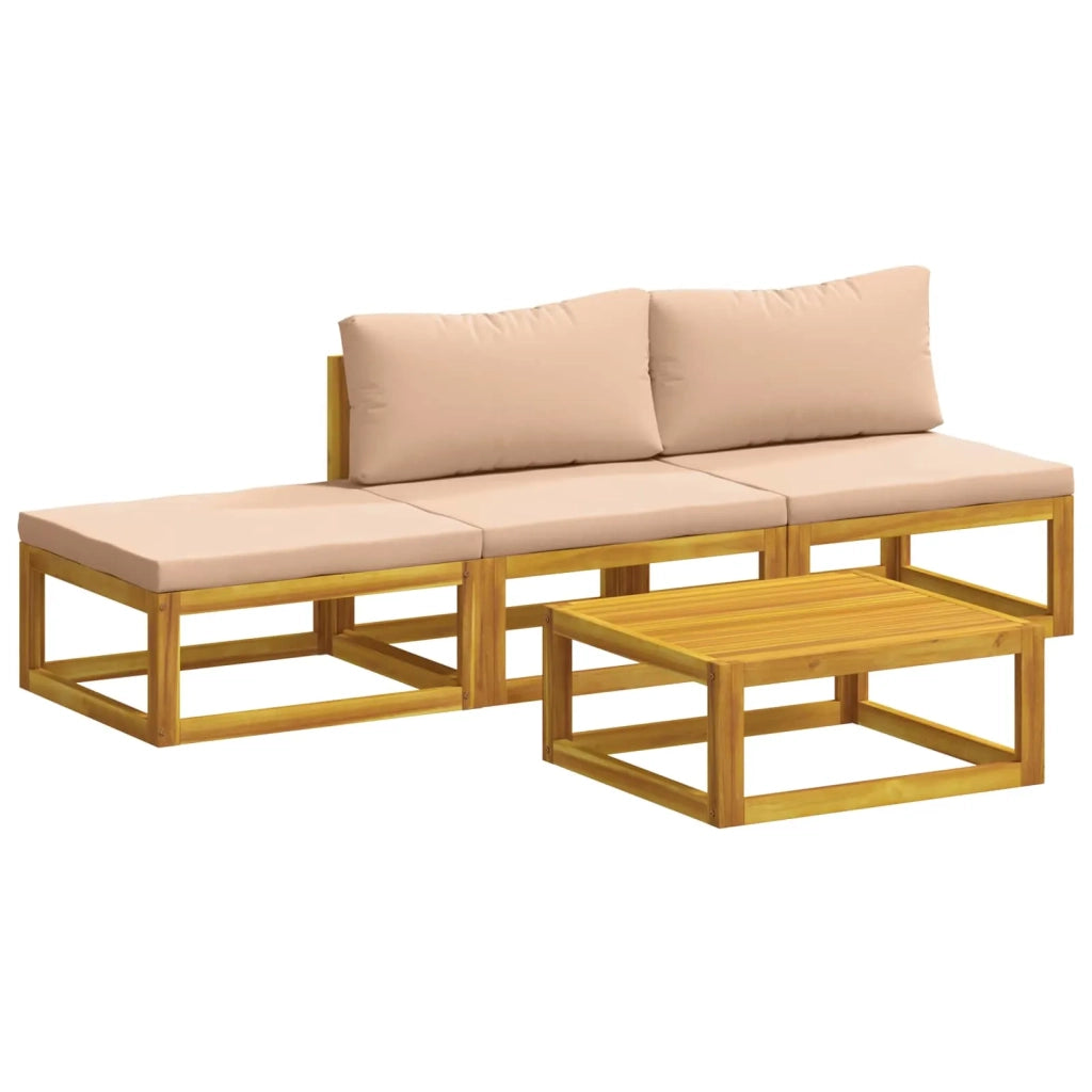 Set di divani 4 pz Naturale Legno di Acacia Massello 3417303