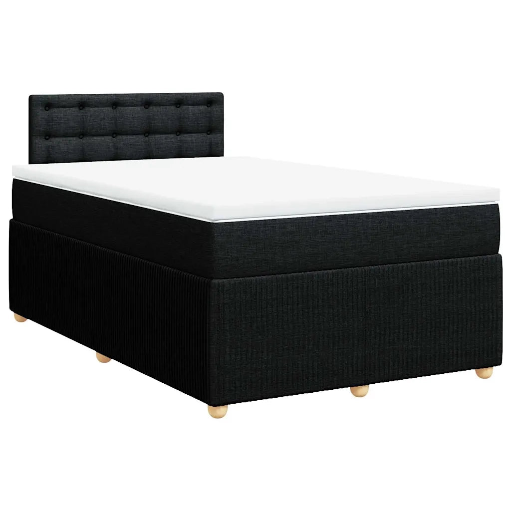 Giroletto a Molle con Materasso Nero 120x190 cm in Tessuto