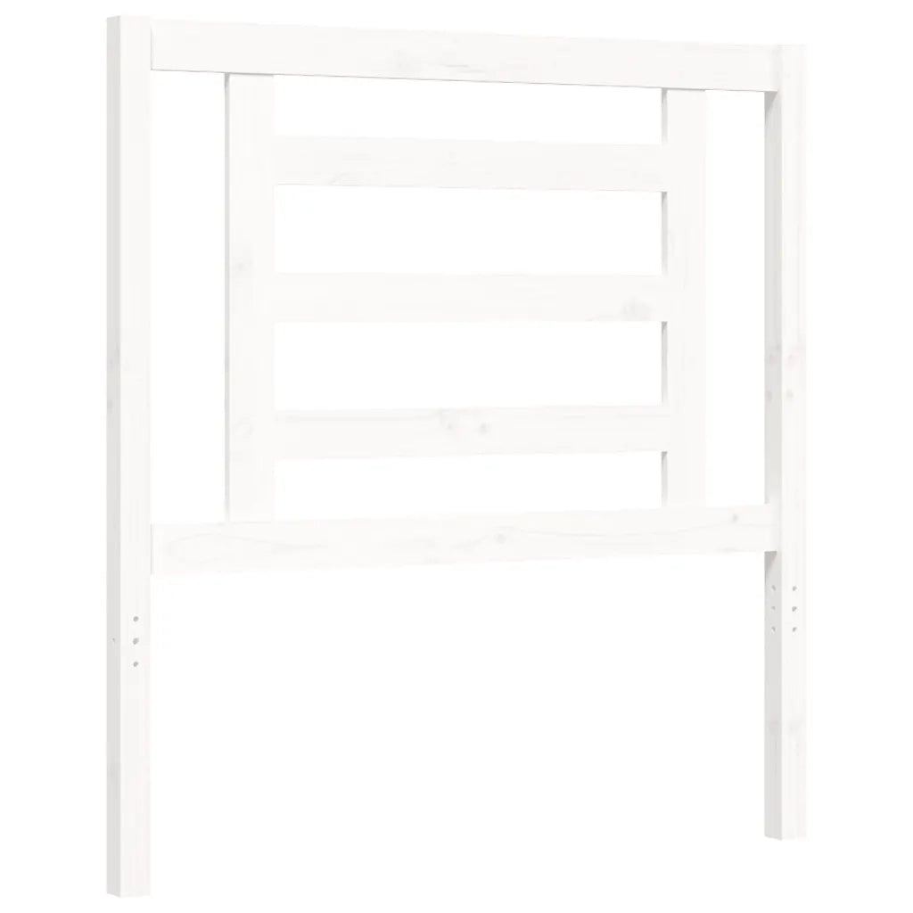 Giroletto con Testiera-Struttura Letto con testiera Bianco 90x200 cm in Legno Massello 646707