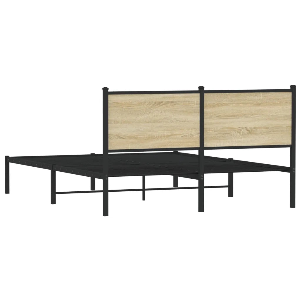 Giroletto senza Materaso in Metallo Rovere Sonoma 137x190 cm 4007715