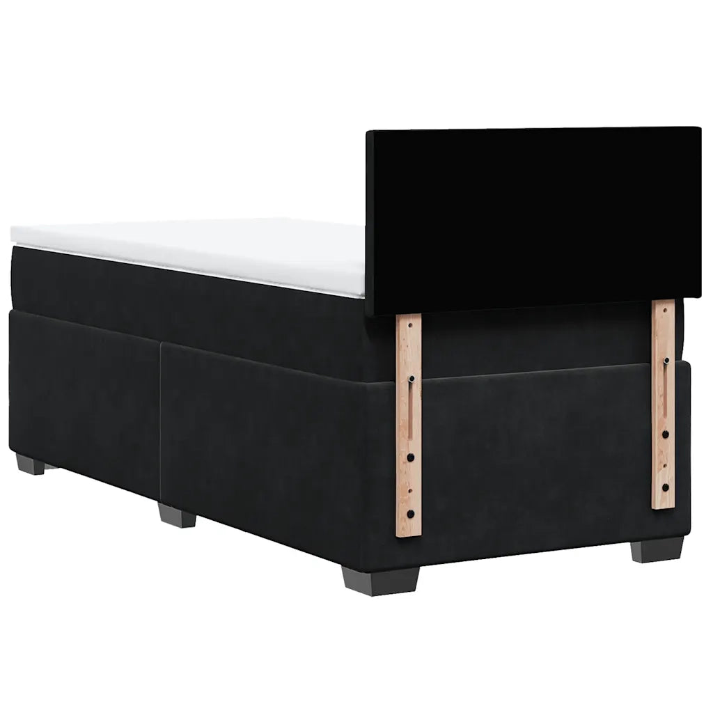Giroletto a Molle con Materasso Nero 90x190 cm in Velluto 3288482